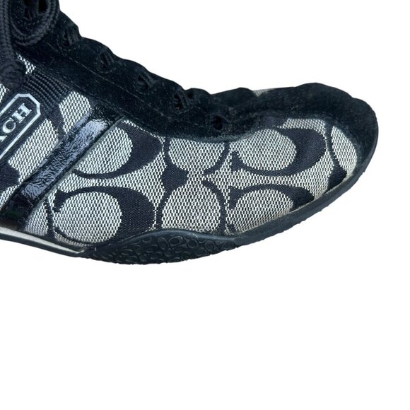Coach Signature Katelyn Jacquard Logo Lace Up Black Sneakers Size 8 M - Picture 3 of 15